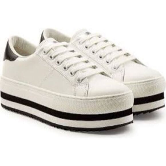 Marc Jacobs White Leather Grand Platform Sneakers - Picture 1 of 15